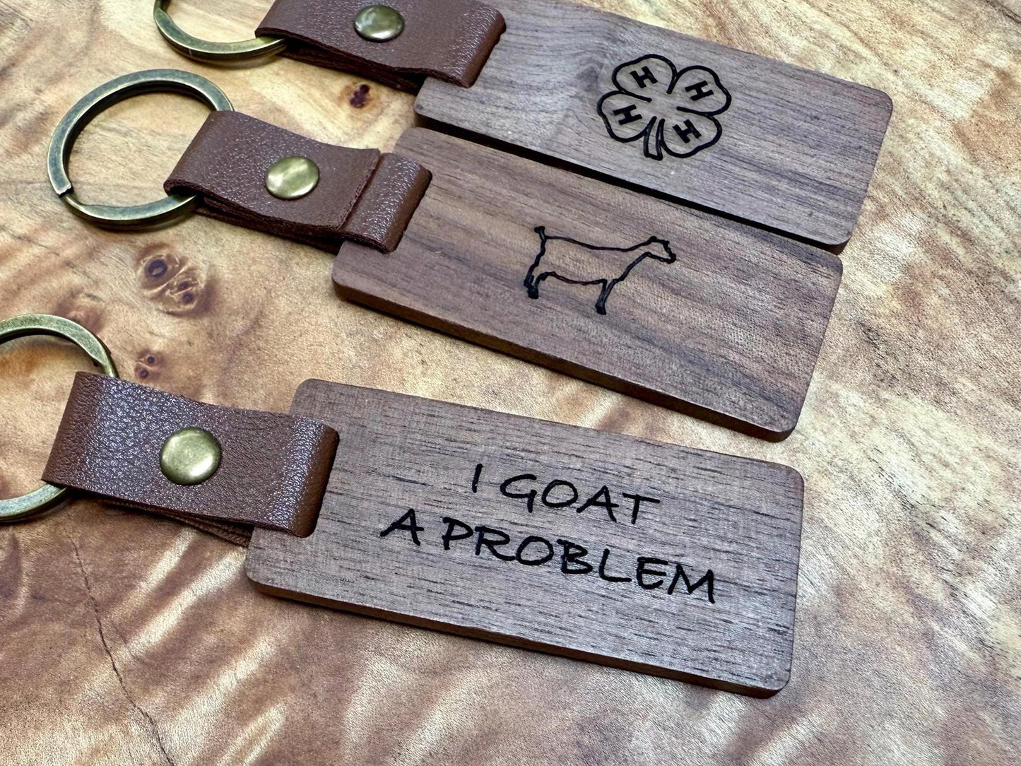 Keychain - I goat a problem keychain funny goat problems for goat mom or goat lovers