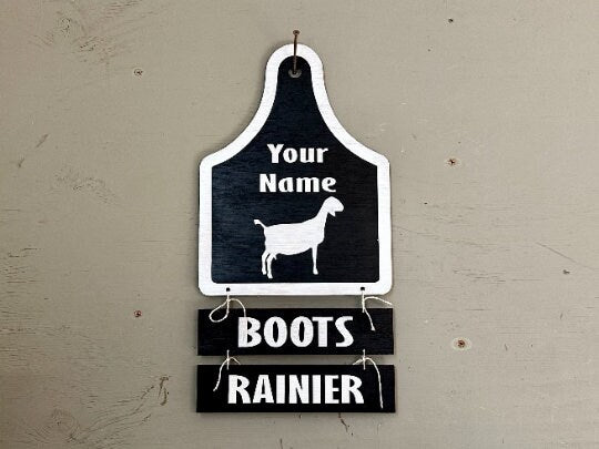 Custom Farm Animal Stall Name Tag: 4-H Livestock Show, Home Farm