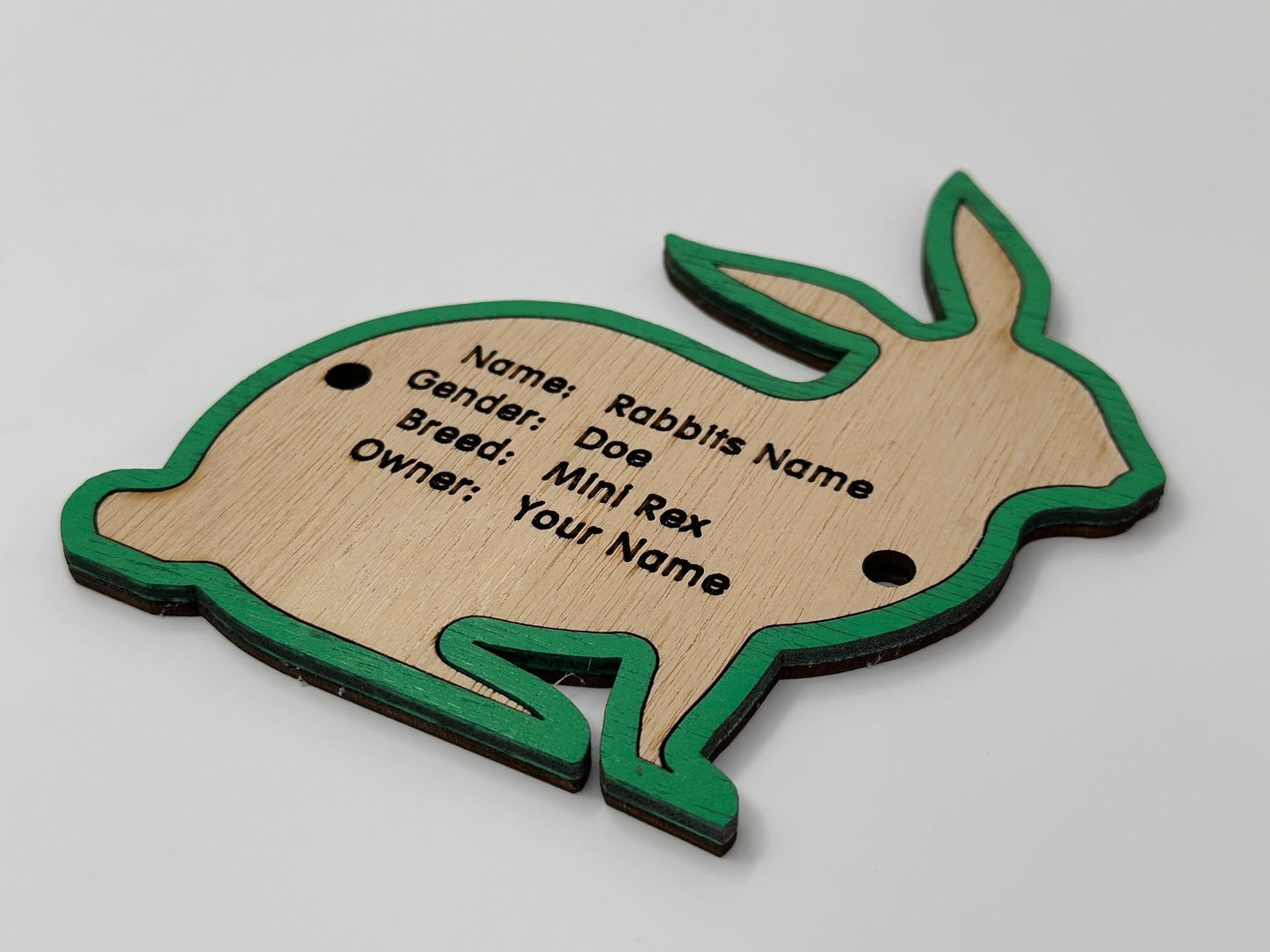 5" Rabbit cage tag pen stall name plate label for livestock shows bunny hutch