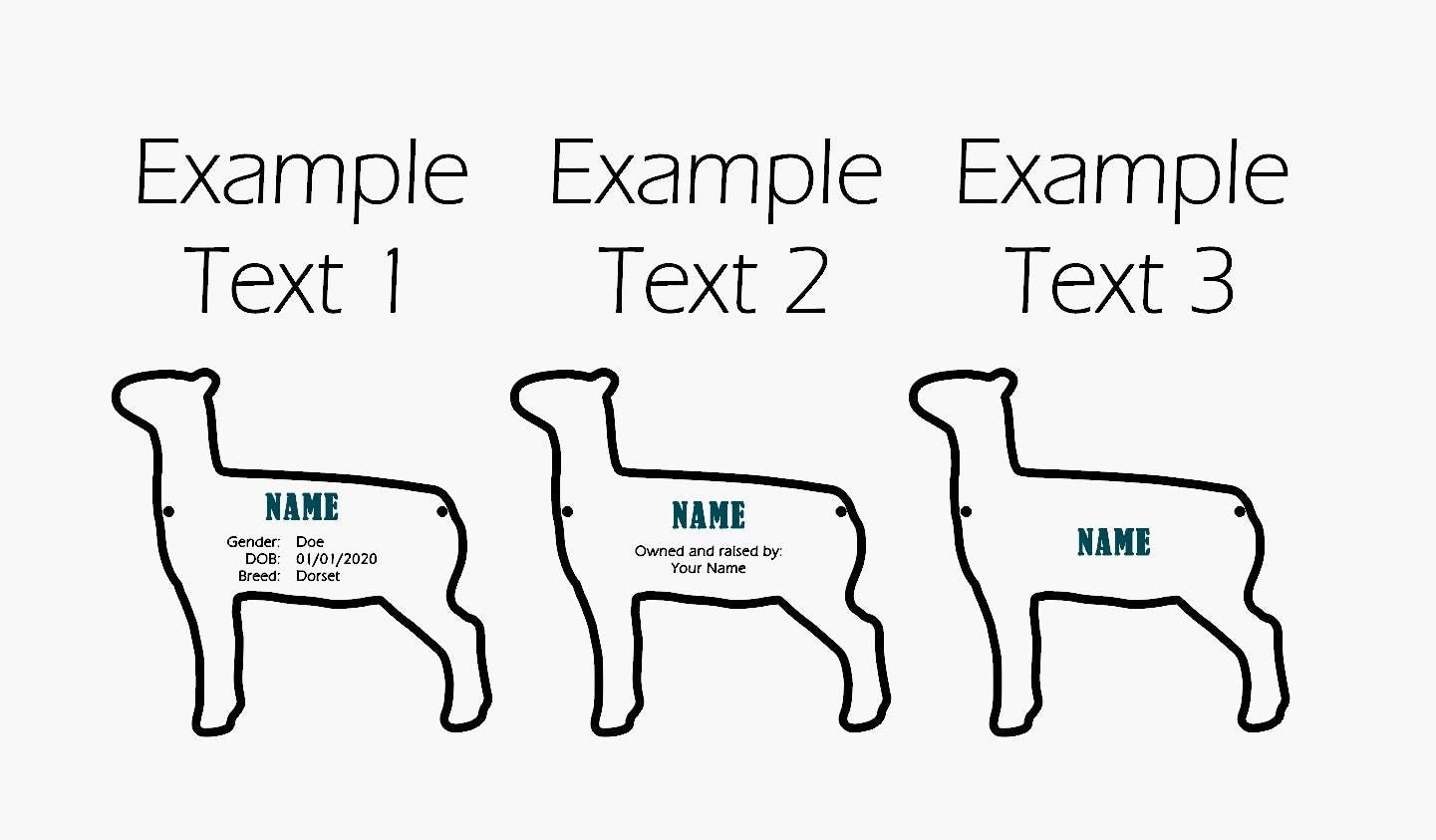Customizable Lamb Stall tag or name plate label for fairs and livestock shows