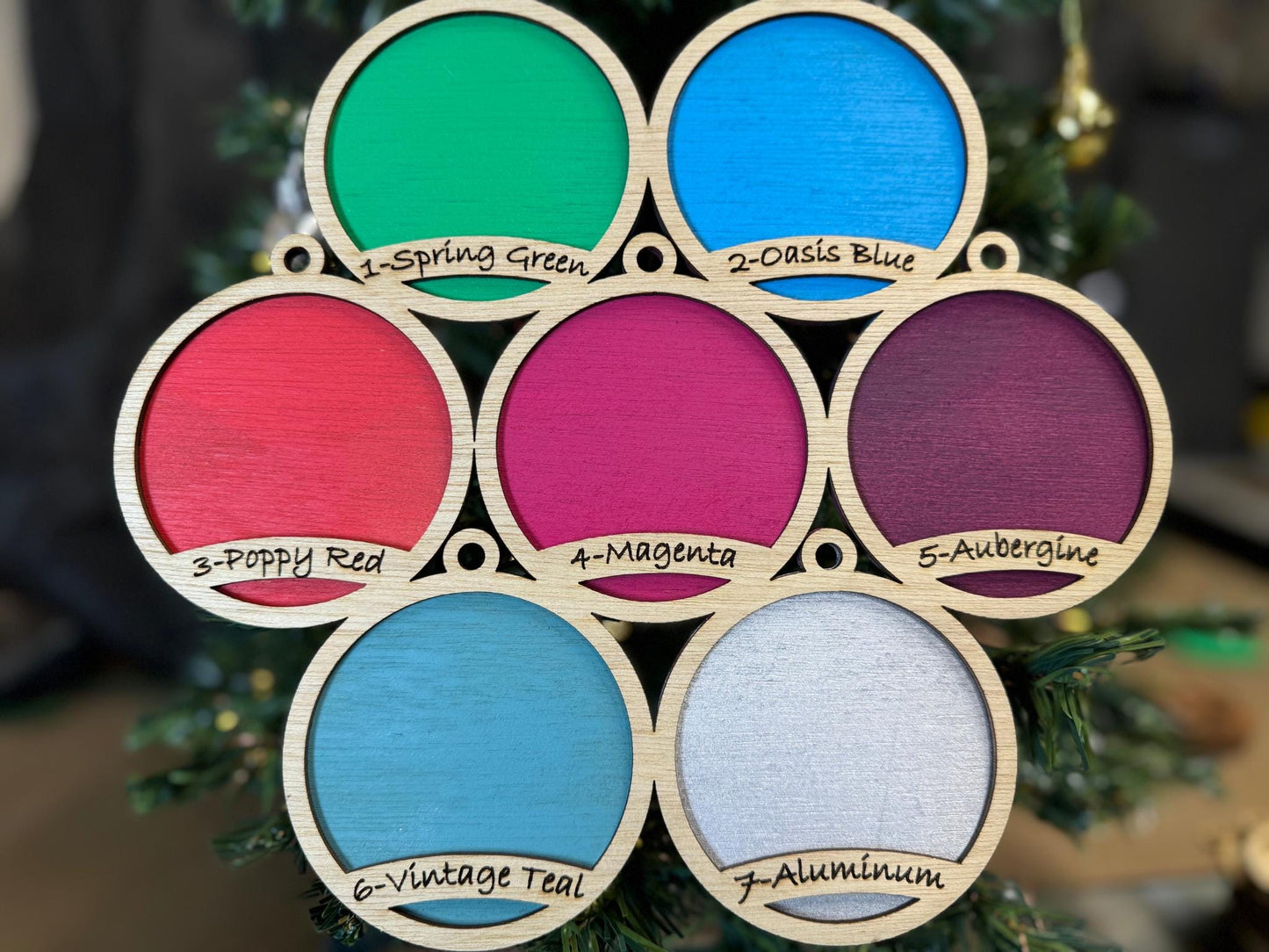 Laser Cut Clover Christmas Ornament: Rustic Wooden 4-H Gift
