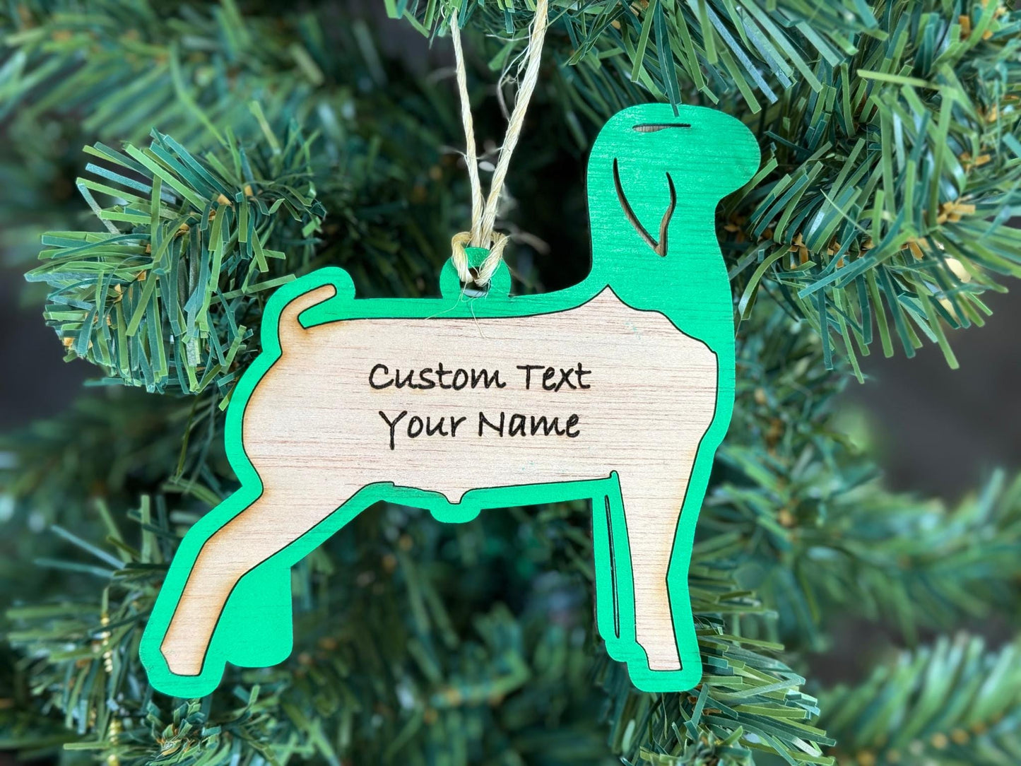 Custom Boer Goat Christmas Ornament: Plywood Goat Lover Gift