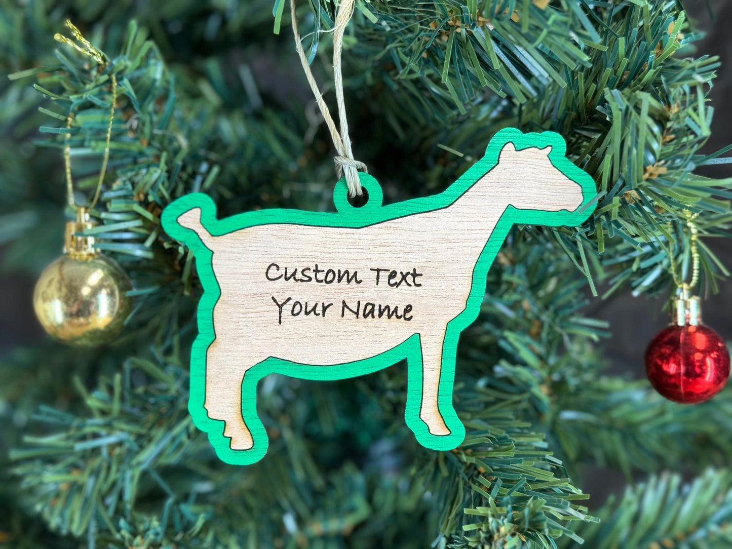 Custom Nigerian Dwarf Goat Christmas Ornament: Personalized Plywood Goat Lover Gift
