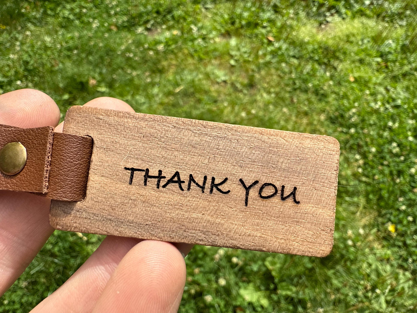 Engraved Walnut Market Hog Keychain: Livestock Show Buyer Gift
