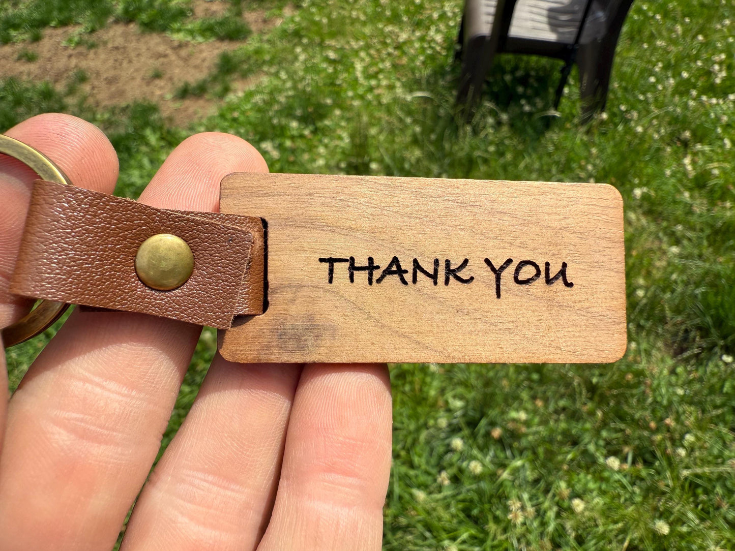 Engraved Walnut 4H Keychain: Livestock Show Buyer Gift