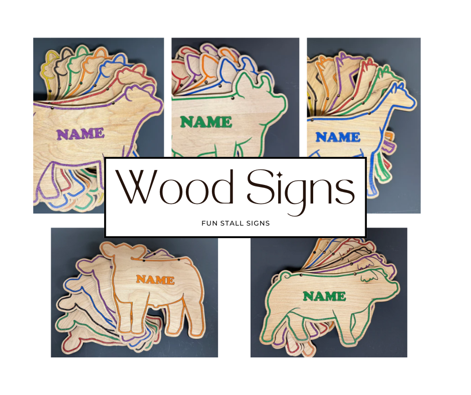 Wood Stall Signs