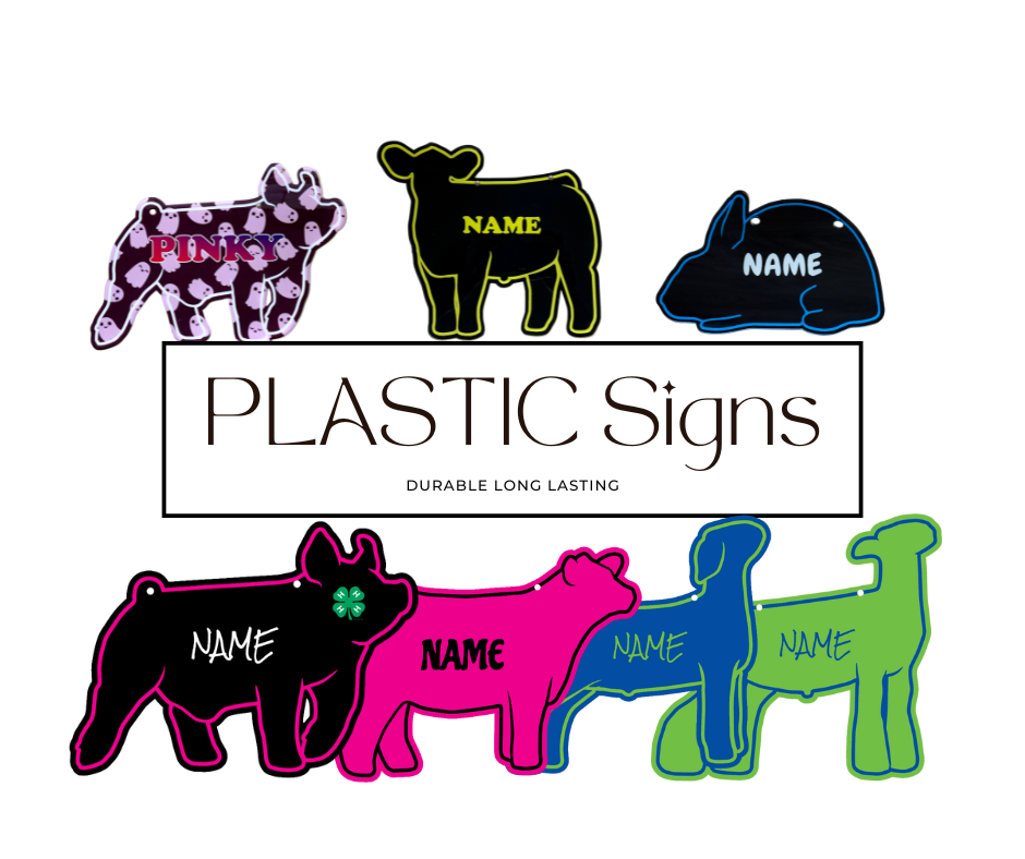 Plastic Stall Signs