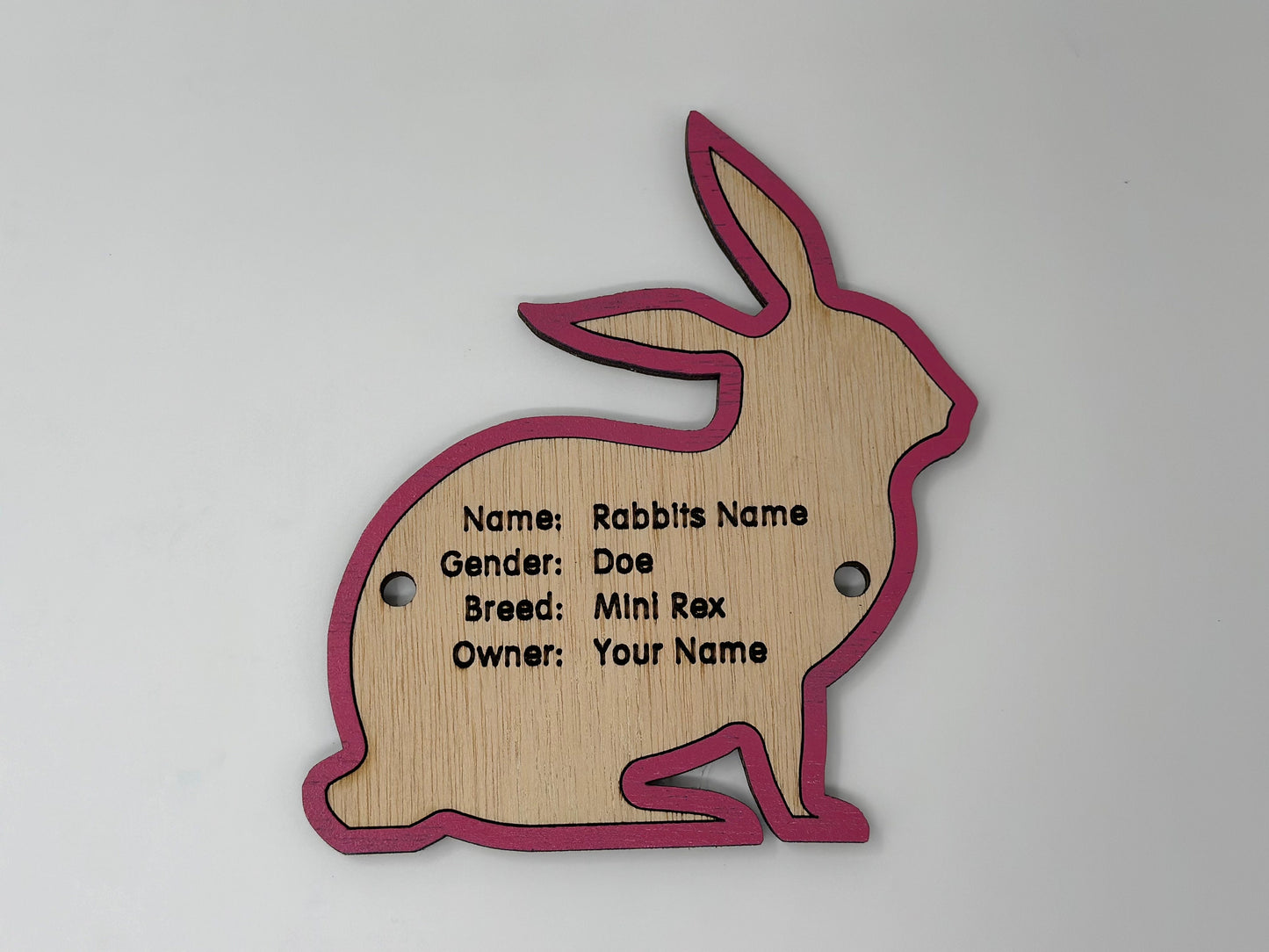 Rabbit cage tag pen stall name plate label for livestock shows bunny hutch