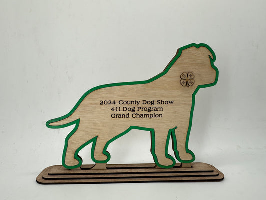 Dog-Pitbull Show Award for livestock show expo 4H 4-H Trophy