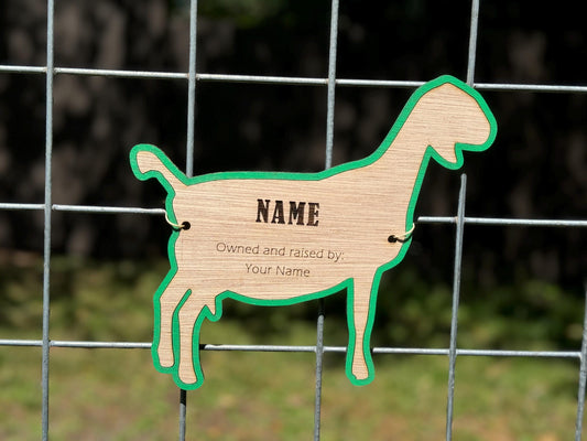 Goat-Nubian Goat Stall tag or name plate label for fairs and livestock shows
