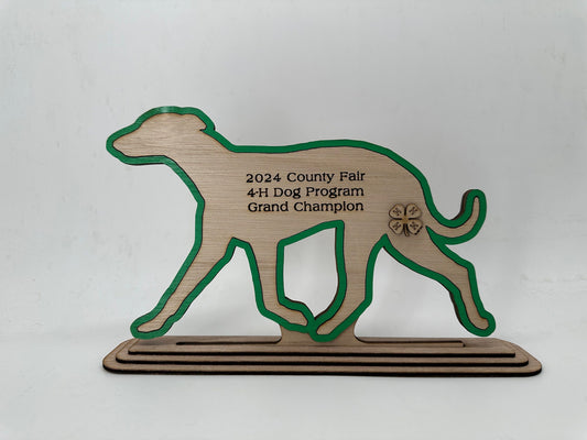 Dog-Whippet K9 Dog Show Award for livestock show expo 4H 4-H Trophy