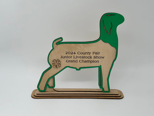 Goat Show Award for livestock shows fairs and expos 4H 4-H Trophy Boer Market Goat
