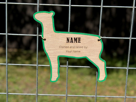 Lamb Stall tag or name plate label for fairs and livestock shows