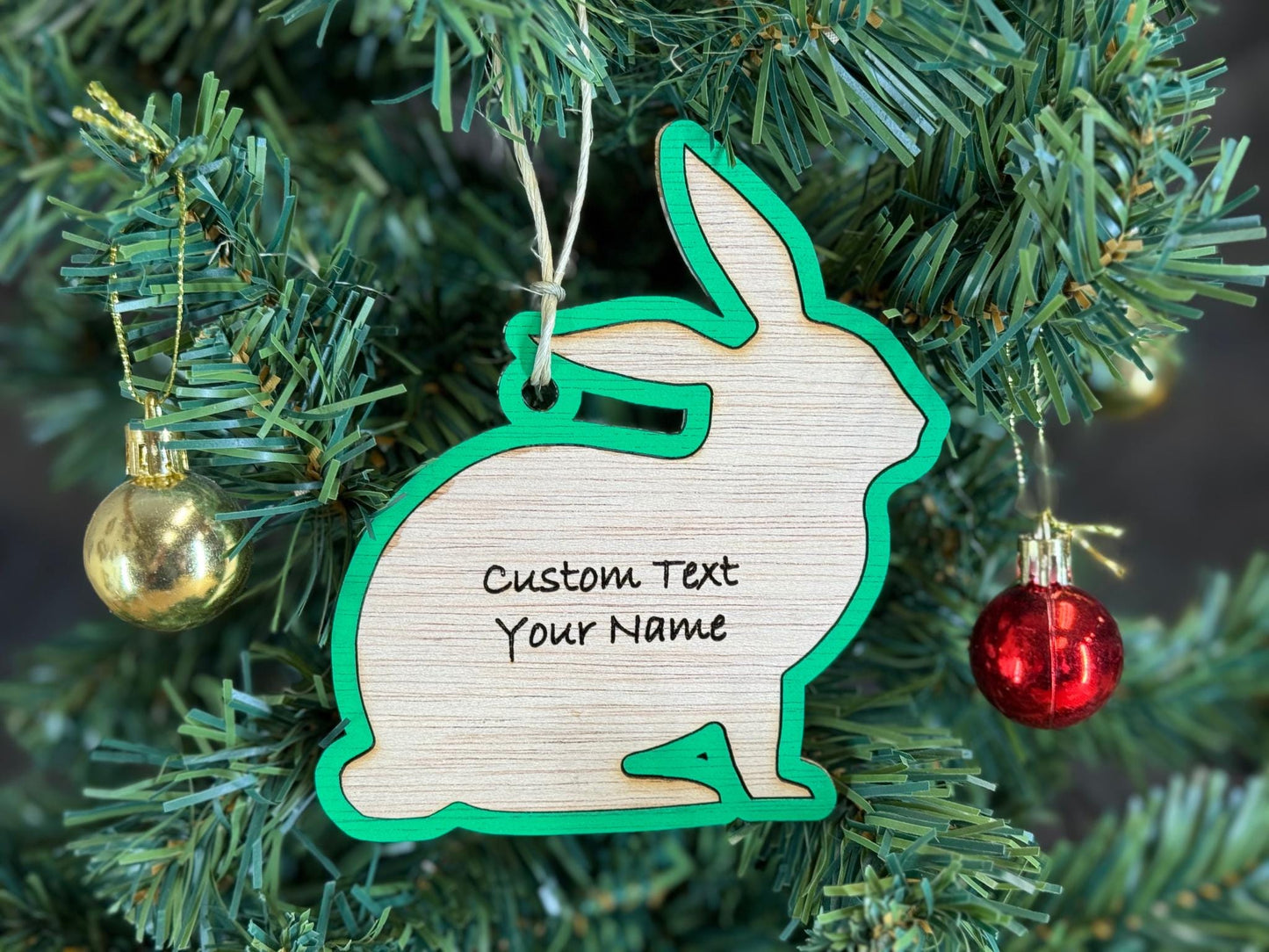 Rabbit Ornament for Rabbit Lovers on Christmas. Good for a Buyers Gift, Thank you Gifts, Rabbit Gift or for Rabbit Mom