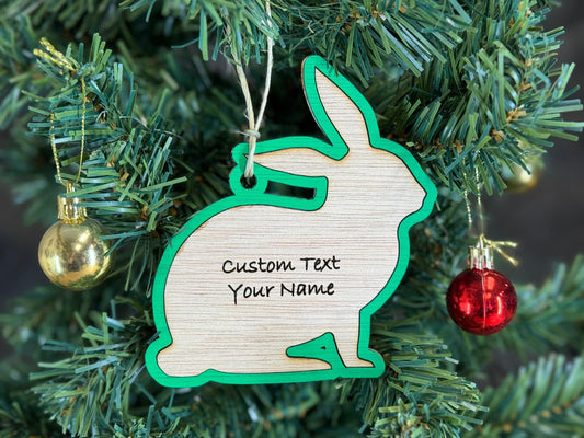 Rabbit Ornament for Rabbit Lovers on Christmas. Good for a Buyers Gift, Thank you Gifts, Rabbit Gift or for Rabbit Mom