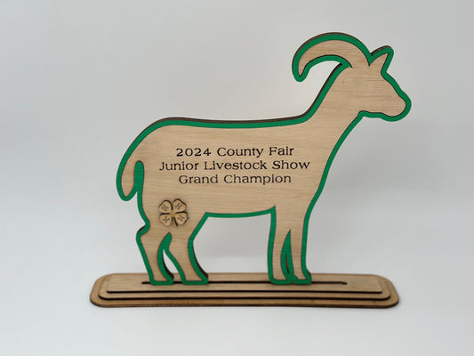 Goat-Pack Show Award for livestock show expo 4H 4-H Trophy