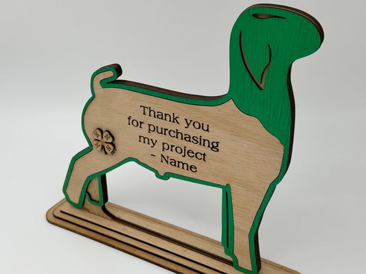 Goat-Market Boer Buyers Thank You Gift or Sponsor Gift Auctions Perfect County Fair Junior Livestock Show Award Trophy 4H