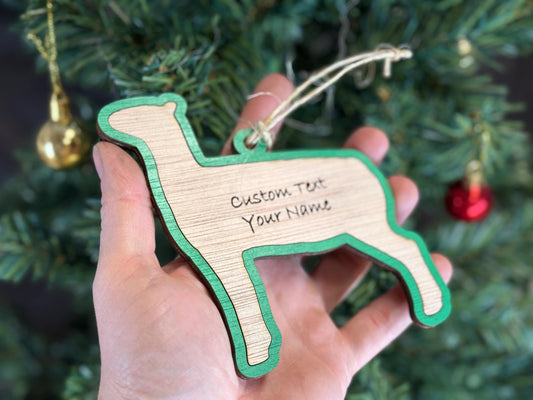 Lamb Ornament for Lamb Lovers on Christmas. Good for a Buyers Gift, Thank you Gifts, Market Lamb Gift or for Lamb Mom