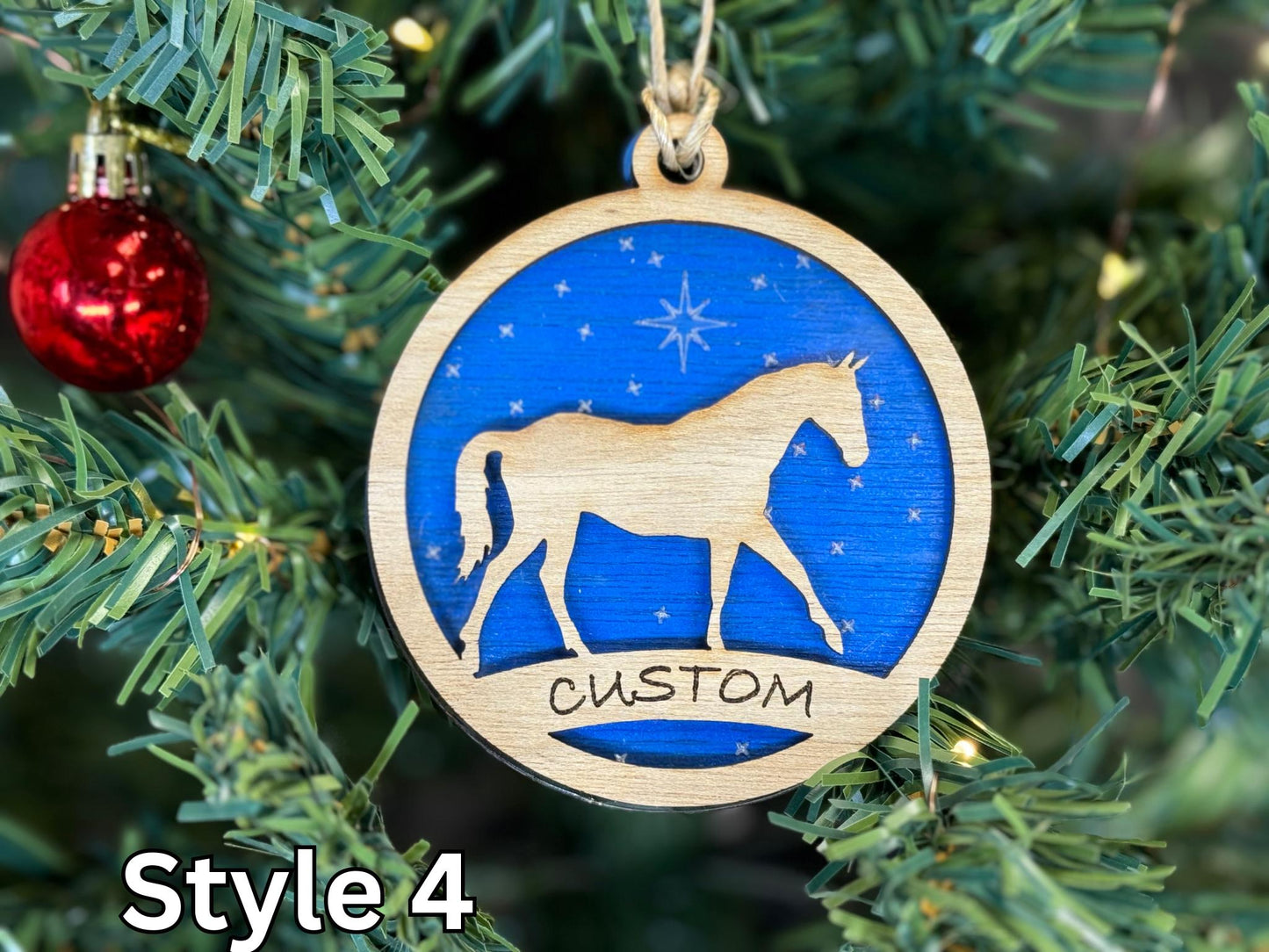 Horse Ornaments for Christmas, Thank you gift idea or 4H Club, livestock, animal, farm, rustic, wooden