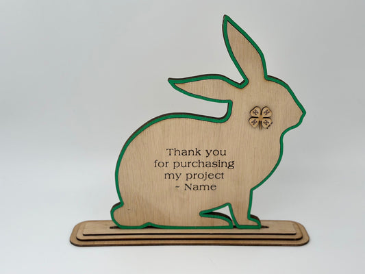 Rabbit Buyers Thank You Gift or Sponsor Gift Auctions Perfect County Fair Junior Livestock Show Award Trophy 4H Market