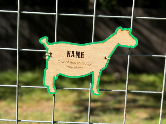 Goat-Nigerian Goat Nigi Stall tag or name plate label for fairs and livestock shows