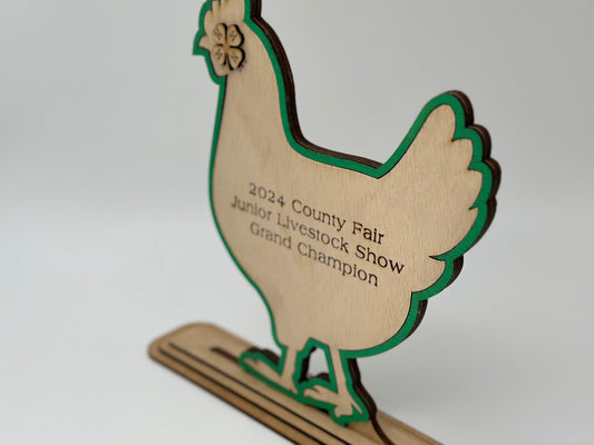 Chicken Show Award for  livestock show expo 4H 4-H Trophy market chicken