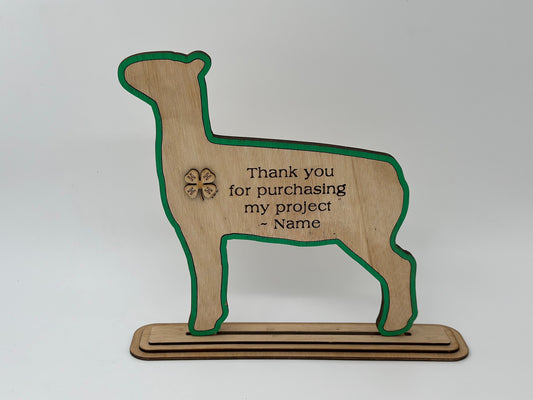 Lamb Buyers Thank You Gift or Sponsor Gift for Auctions Perfect County Fair Junior Livestock Show Award Trophy 4H for Market Lamb
