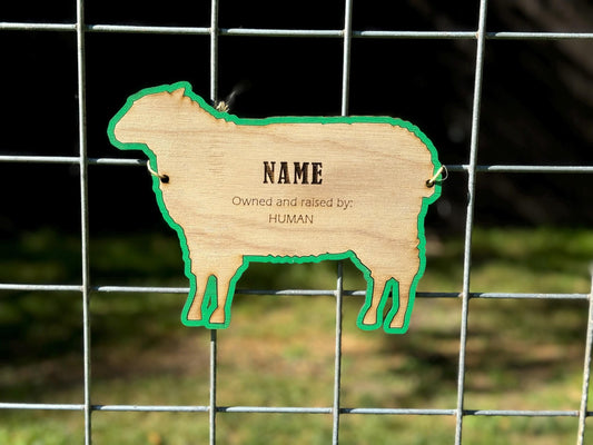Lamb Stall tag or name plate label for fairs and livestock shows