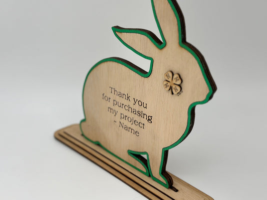 Rabbit Buyers Thank You Gift or Sponsor Gift Auctions Perfect County Fair Junior Livestock Show Award Trophy 4H Market