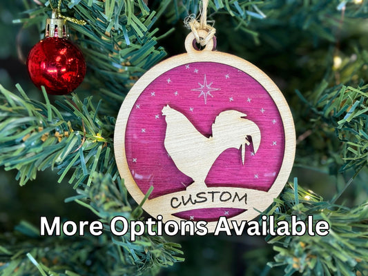 Chicken Ornaments for Christmas, Thank you gift idea, Buyer Gift, or 4H Club, livestock, animal, farm, rustic, wooden
