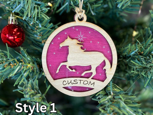 Horse Ornaments for Christmas, Thank you gift idea or 4H Club, livestock, animal, farm, rustic, wooden