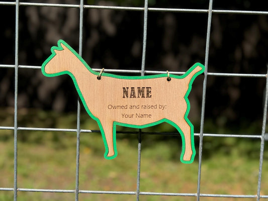 Goat-Oberhasli Goat Stall tag or name plate label for fairs and livestock shows