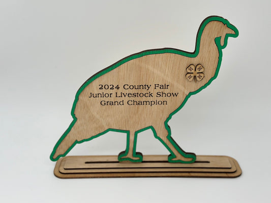 Turkey Show Award for  livestock show expo 4H 4-H Trophy