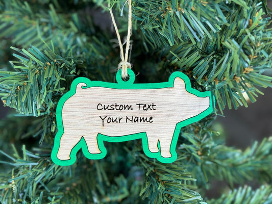 Pig Ornament for Pig Lovers on Christmas. Good for a Buyers Gift, Thank you Gifts, Pig Gift or for Pig Mom or Market Pig Project