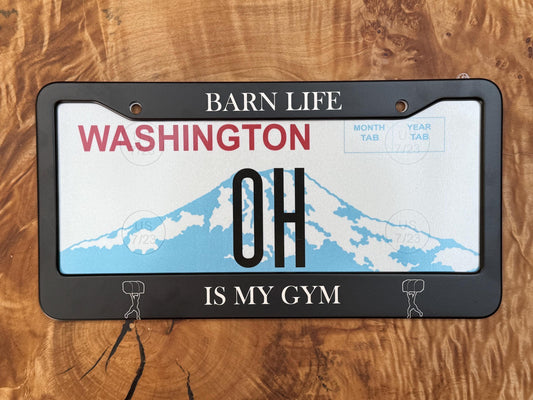 Barn life in my Gym license plate cover for those farmers in your life who would rather be farming