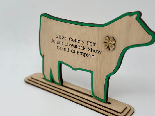 Cattle-Steer Show Award for livestock show expo 4H 4-H Trophy Cow Bovine Cattle Market