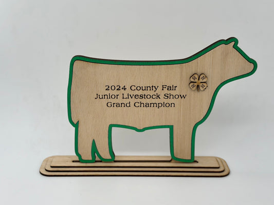 Cattle-Steer Show Award for livestock show expo 4H 4-H Trophy Cow Bovine Cattle Market