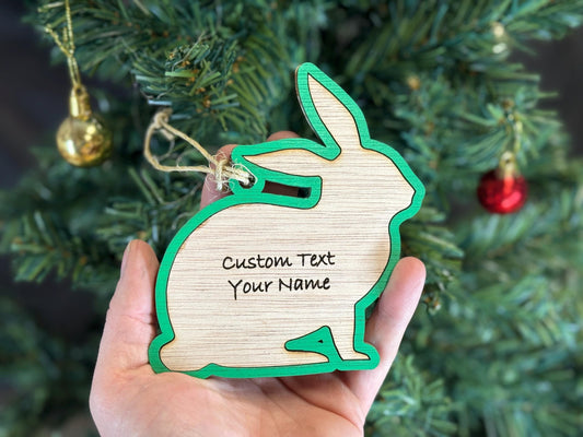Rabbit Ornament for Rabbit Lovers on Christmas. Good for a Buyers Gift, Thank you Gifts, Rabbit Gift or for Rabbit Mom