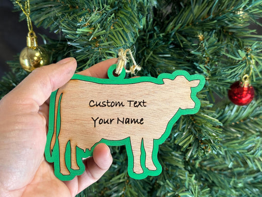 Cattle-Dairy Cow Ornament for Cow Lovers on Christmas. Good for a Dairy Cow Gift or for Cow Mom