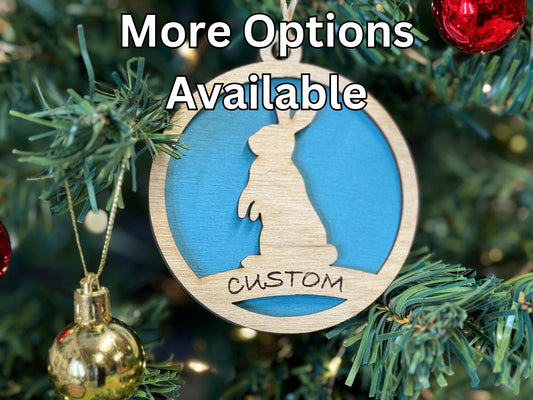 Rabbit Ornaments for Christmas, livestock, animal, farm, rustic, wooden, gift idea, award, thank you gift or buyers gift