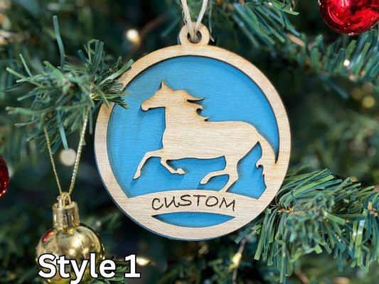 Horse Ornaments for Christmas, livestock, animal, farm, rustic, wooden, gift idea, award, Equine, Mare, Stallion, Mustang, Hunter Jumper
