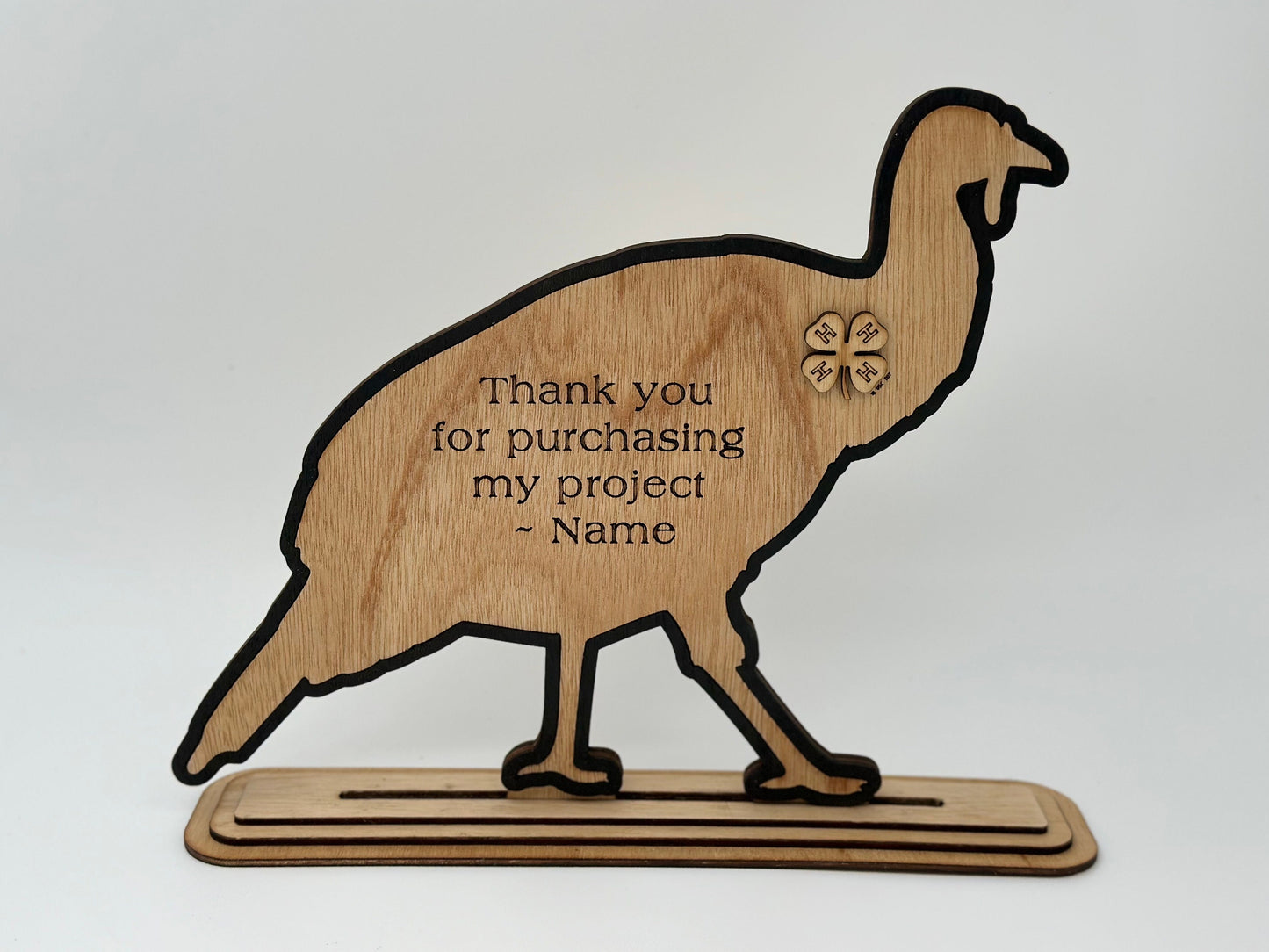 Turkey Handcrafted Wooden Buyers Thank You Gift Sponsor Gift for Auctions Perfect County Fair Junior Livestock Show Award Trophy 4H