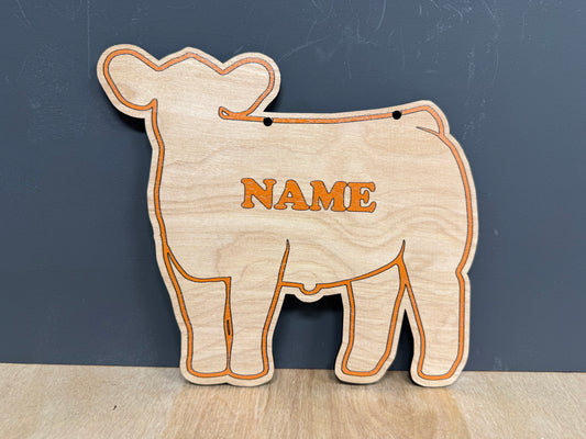 Market Steer Stall Sign Customizable Wooden or feeder calf sign
