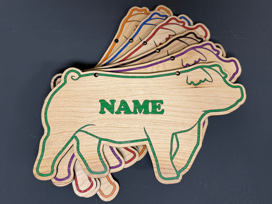 Duroc Market Hog Stall Sign Customizable Wooden Pig
