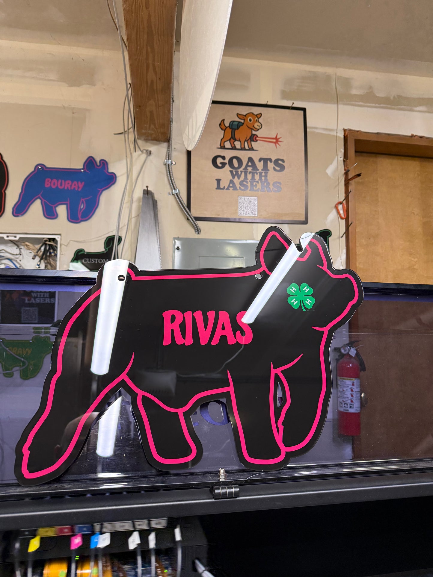 Hog stall sign plastic