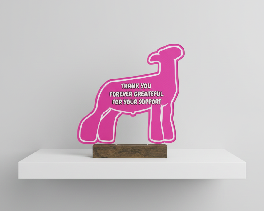 Custom Market Lamb Stall Sign - UV Printed Acrylic Livestock Show Sign