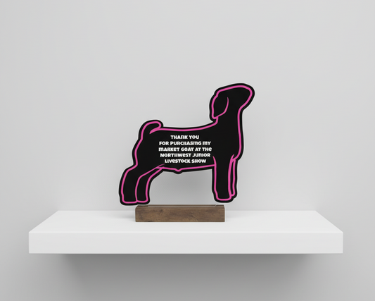 Custom Market Goat Buyer Gift - UV Printed Acrylic Thank You Gift