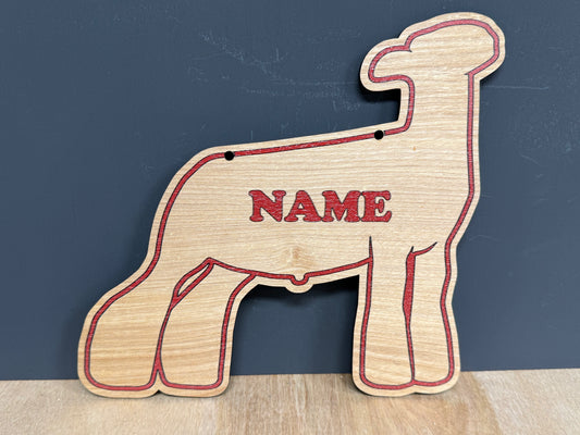 Market Lamb Stall sign customizable wooden sign