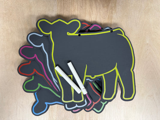 Chalk Market Steer stall sign for livestock shows or county fairs cattle sign