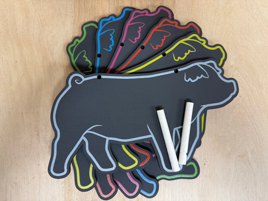 Chalk Duroc Market hog stall sign for livestock shows or county fairs market hog pig barrow